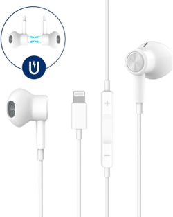 Headphones for iPhone/i Pad, iPhone 8 Headphones Wired in Ear Magnetic Earbuds with Mic & Volume Control, Earphones