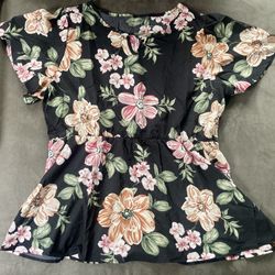 Women’s Flutter Floral Top Sz 2X