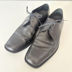 Johnston & Murphy Men’s Dress Shoes Size 9 M Black Leather Lace-up Made In Italy