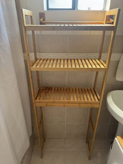 Bamboo Over The Toilet Storage Rack