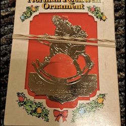 Norman Rockwell Silver Rocking Horse Ornament 
