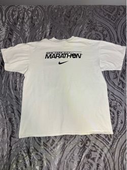 Vintage Nike New York City 1997 Marathon Shirt Mens Sz L White NYC 90s Running