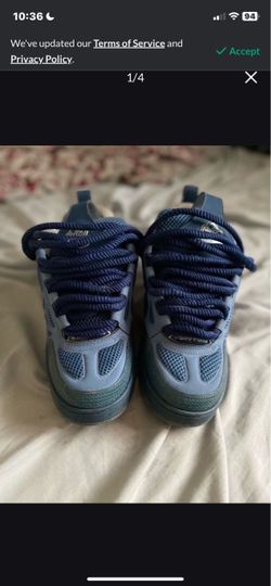 Blue Low-Top Sneakers with Rope Laces