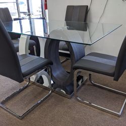 New Glass 5pc Dining Table Special