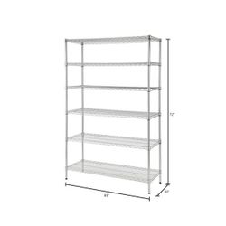 4x 6-Tier Commercial Grade Heavy Duty Steel Wire Shelving Unit in Chrome (48 in. W x 72 in. H x 18 in. D)