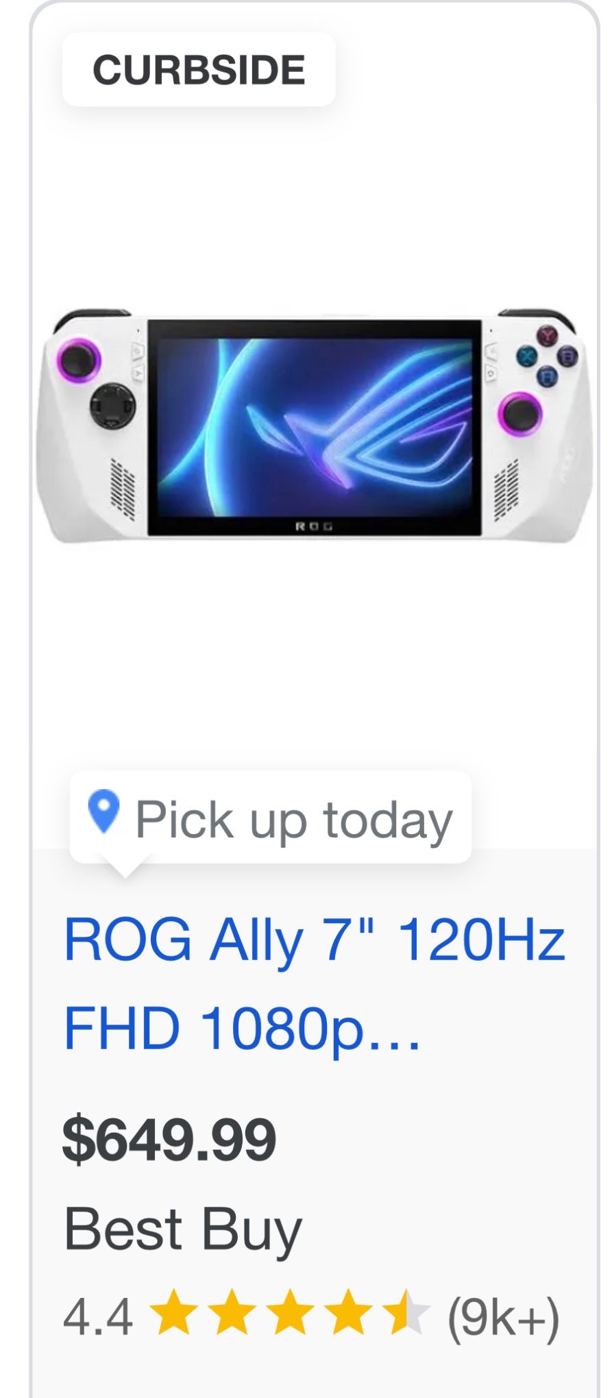 ROG Ally 7" 120Hz FHD 1080p Gaming Handheld - AMD Ryzen Z1