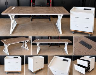 Modern Farmhouse desk with filing cabinet