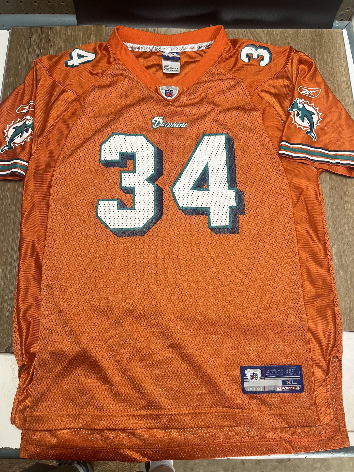 Vintage Miami Dolphins Ricky Williams Orange NFL Football Jersey youth XL