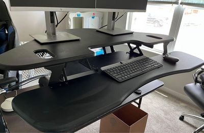 Vari VariDesk Cube Series Height Adjustable Standing Desk for Cubicles - Stand Up Desk Converter for