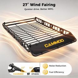 64"x39" Roof Rack Basket Removable Fairing & Support Bars for Kayaks All-in-One Kit Includes 20 Cu.Ft. Waterproof Bag, Cargo Net, 2 Locks, Ratchet Str