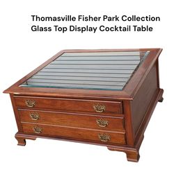 Thomasville Fisher Park Collection Glass Top Display  Cocktail Coffee Table