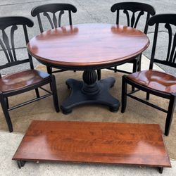 STICKLEY NICHOLS AND STONE Antiguan Pedestal Table with Country Manor Side Chairs 