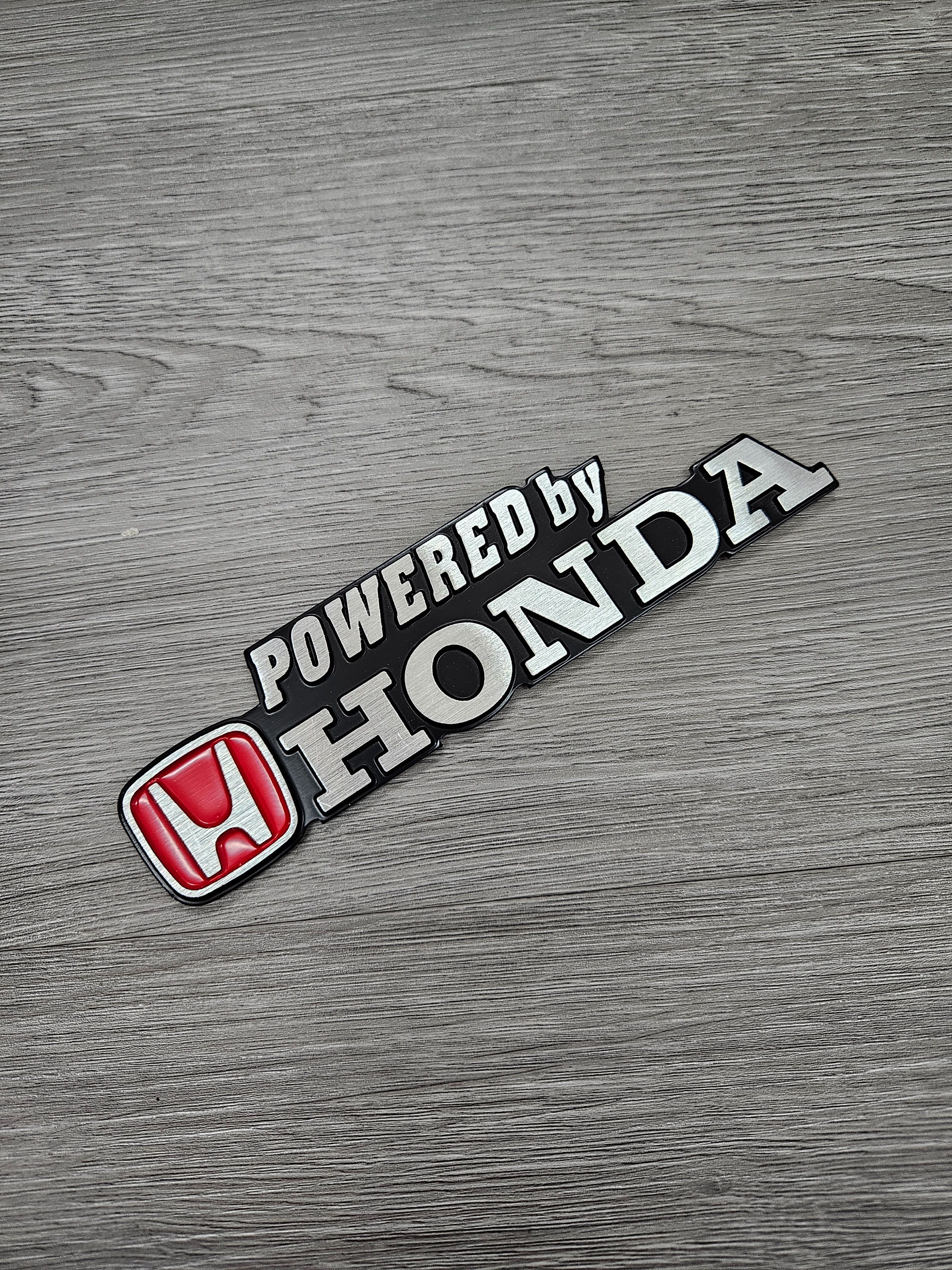 BRAND NEW 1PCS 3D Aluminum POWERED BY HONDA Car Front/Rear Badge Fender Body Emblem Decal Sticker