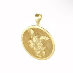 Pendant Charm 14 Yellow Gold San Miguel Arcangel 