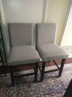 Set of 2 Upholstered Counter Height Bar Stools