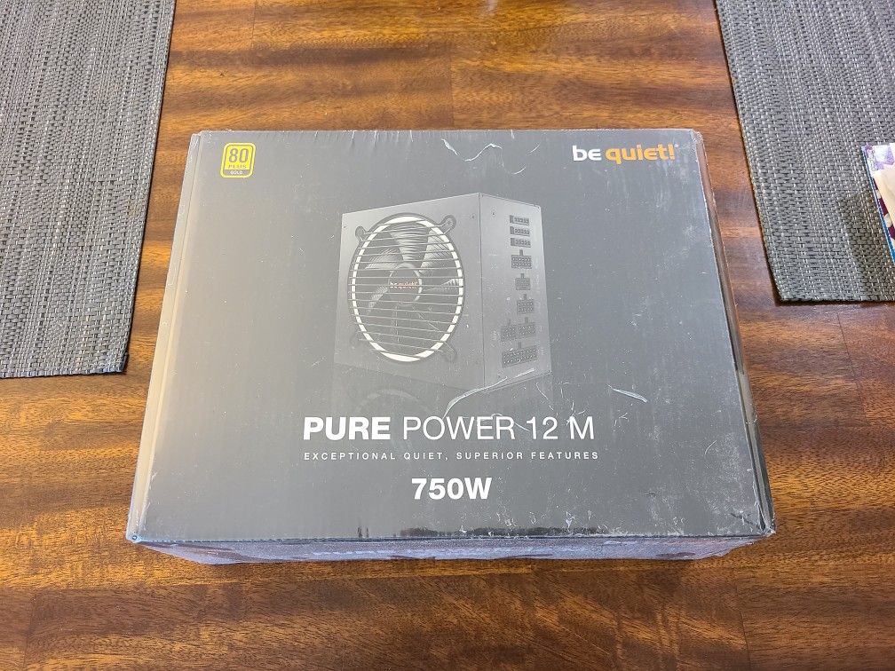 New Sealed be quiet! Pure Power 12 M 750W ATX 3.0 Power Supply | 80+ Gold Efficiency | PCIe 5.0 | 2 12V-rails | 10 Year warranty 