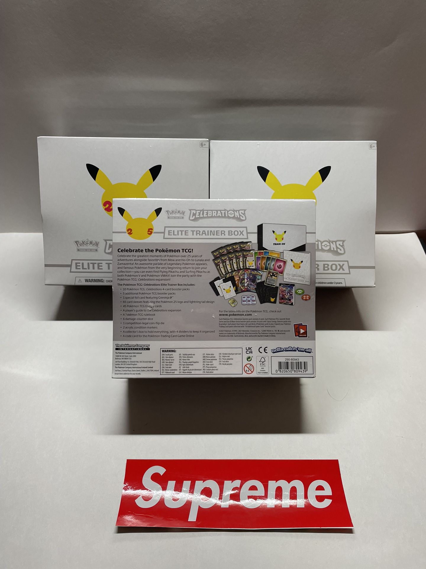 3x Pokemon Celebrations Elite Trainer Box Brand New Unopened 