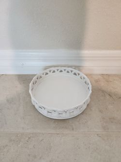 Large White Ceramic Candle Holder