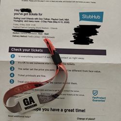 Rolling Loud 2026 Festival Pass May 8-10 GA Wristband 