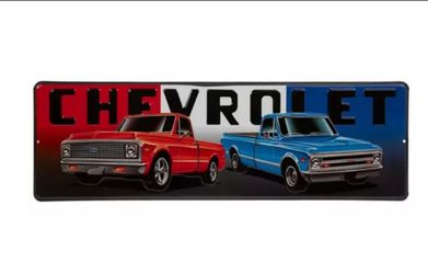 Garage Wall Sign Chevrolet Red White & Blue
