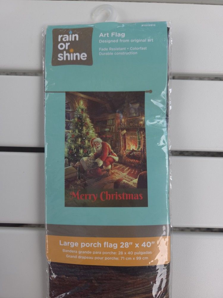Rain or Shine # 1315512 Merry Christmas large porch flag 28"X 40 Brand new NWT