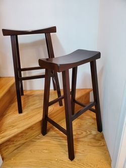 Two Crate and Barrel bar stools