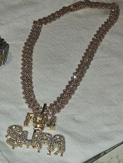 14k diamond cuban and pendant