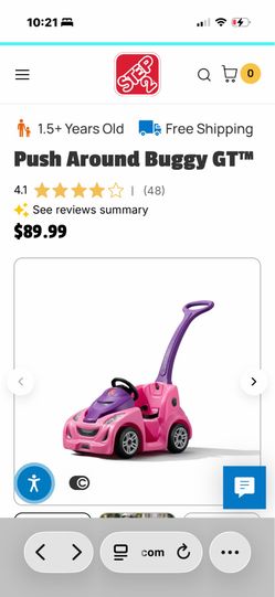 Step2 Push Around Buggy GT Toddler Ride-On pink