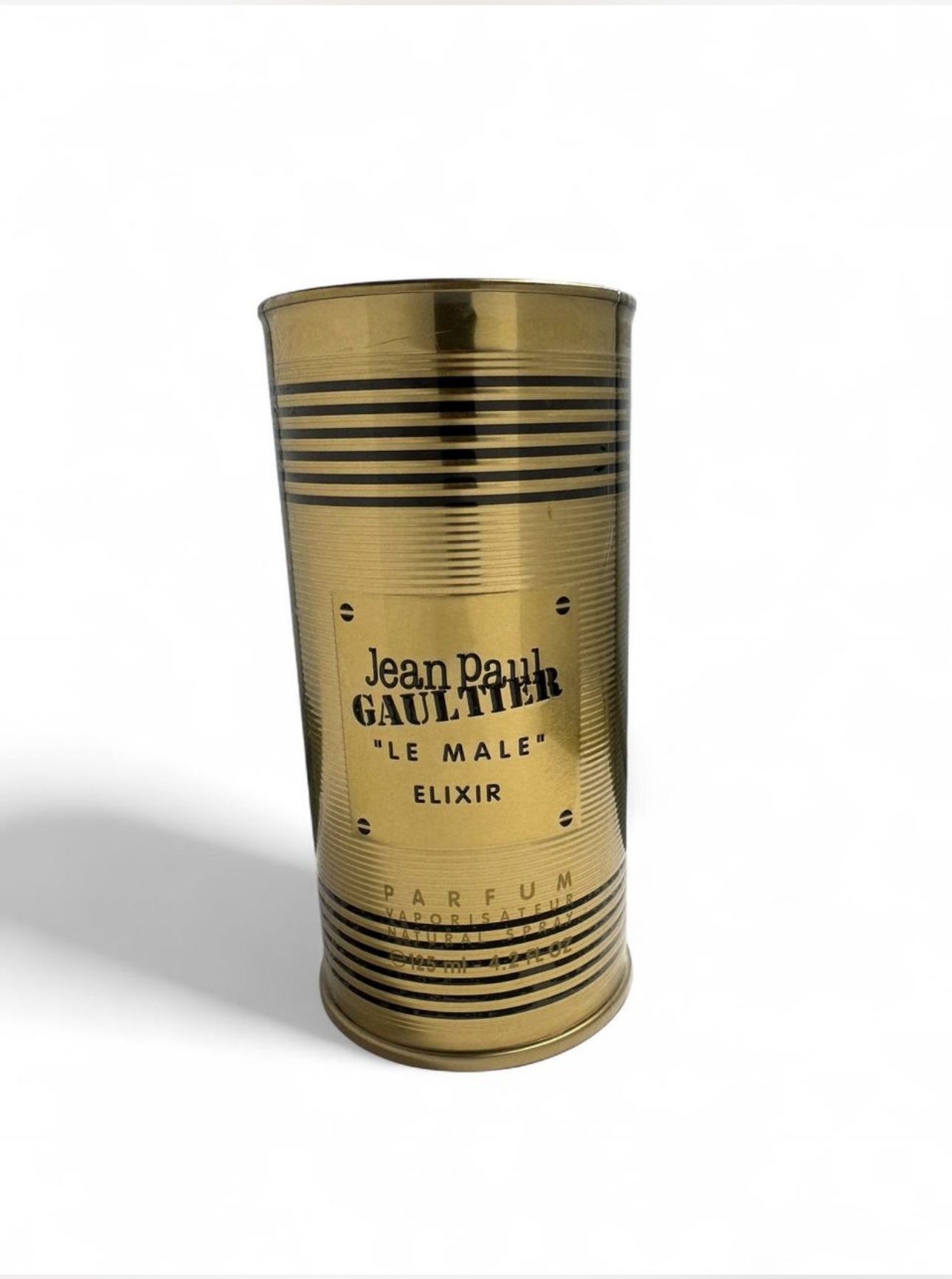 Jean Paul Gaultier Le Male Eau de Parfum vintage gold tin perfume 4.2 Fl Oz