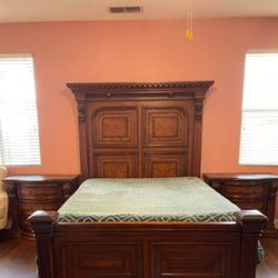 Fairmont Designs Grand Estate Bedroom Set With Gentleman's Chest, Bed And Frame, 2-Nightstands. Dresser And Mirror