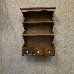 Vintage Wooden Wall Hanging Spice Rack.