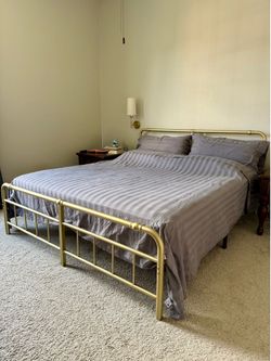 California King Bed Frame + Mattress – Great Condition
