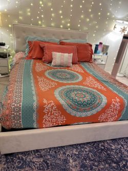 Queen size bed frame with drawers