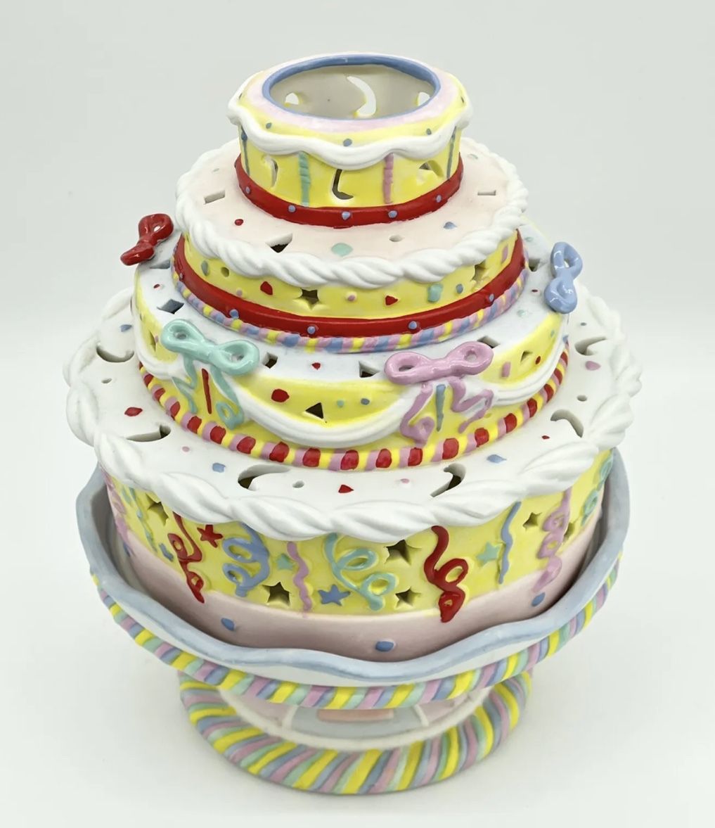 Partylite Porcelain Birthday Celebration Tea-light Candle Holder