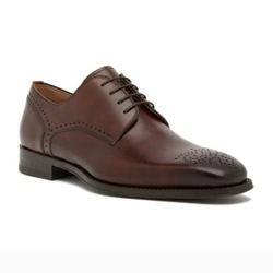 Magnanni Gregorio Leather Derby Shoes Tabaco Size 9 M RETAIL $495