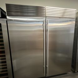Sub Zero 72”Wide Built In Stainless Steel Side By Side Refrigerator