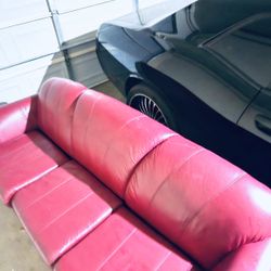 Red Leather La-Z-Boy Couch