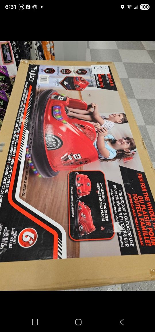 New Flybar 12 Volt Battery Powered Electric Bumper Car 2 Seats Xl