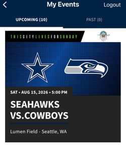 Seahawks vs Cowboys, Preseason| Section 304, Row D | 2-4 Tickets