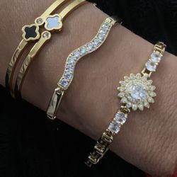 Gold Played Bracelets 