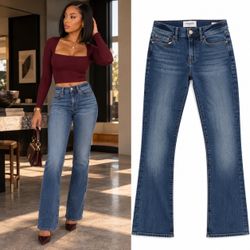 FRAME Le Mini Boot Jeans Womens 26 Blue Slim Bootcut Stretch Denim LMB865