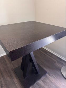 Dark brown square table