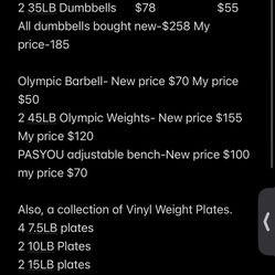 Bulk HOME GYM Equipment. 