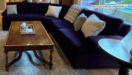 Ethan Allen sectional, back of right side has fading from sunlight