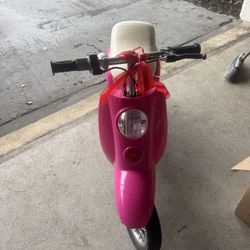 Girls, pink scooter