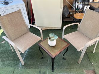 2 chairs and table