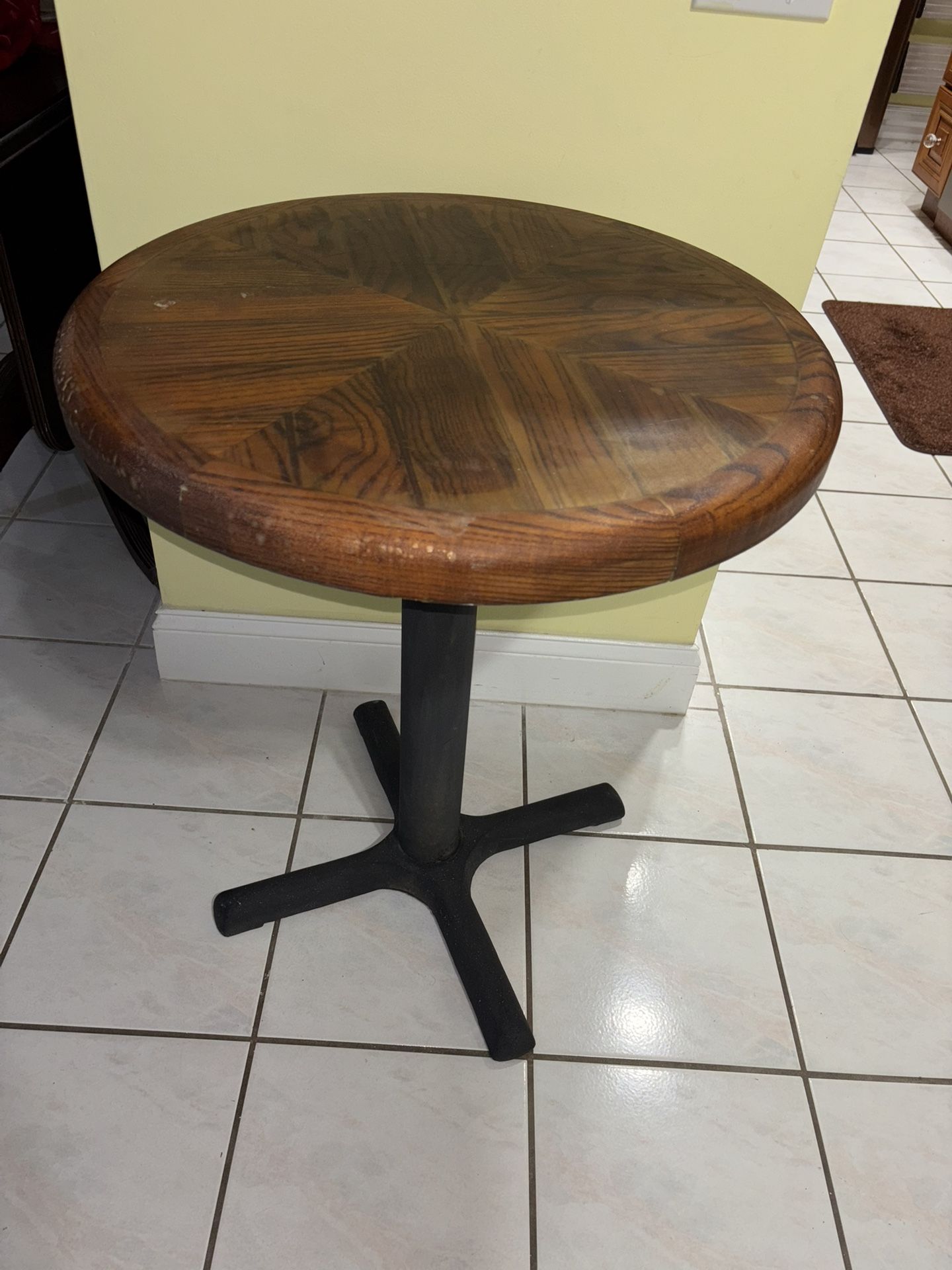 Vintage solid wood and metal bar pub table