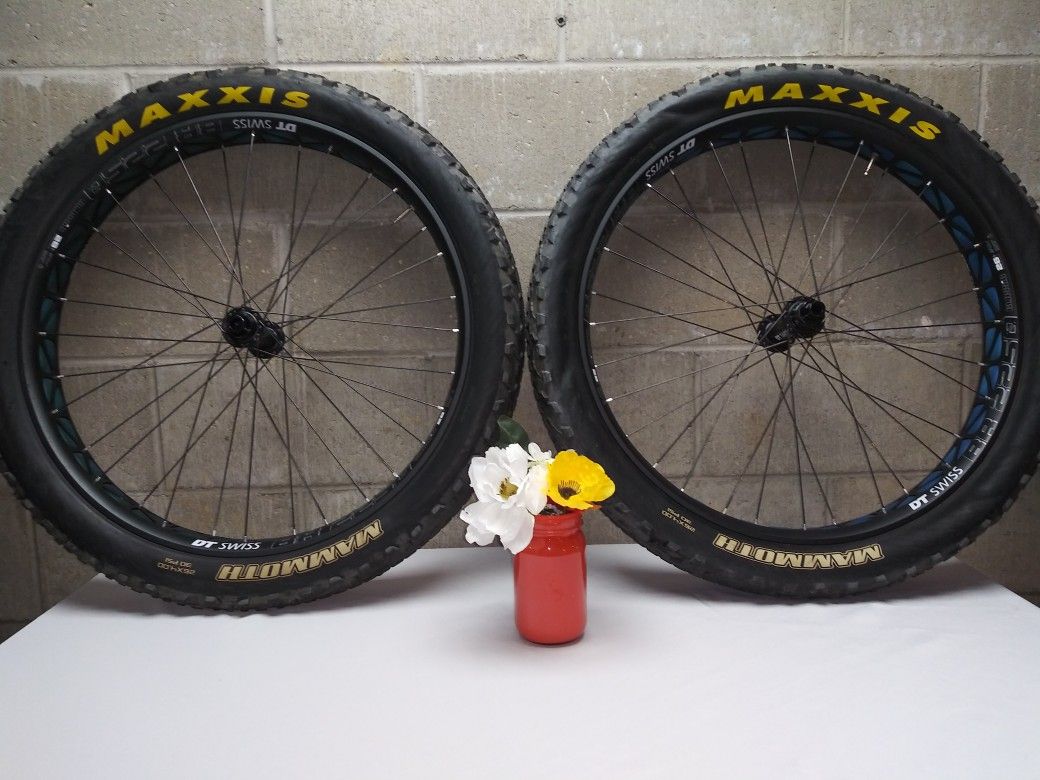 DT Swiss BR 2250 26 x 4 front and rear fat tire wheels
