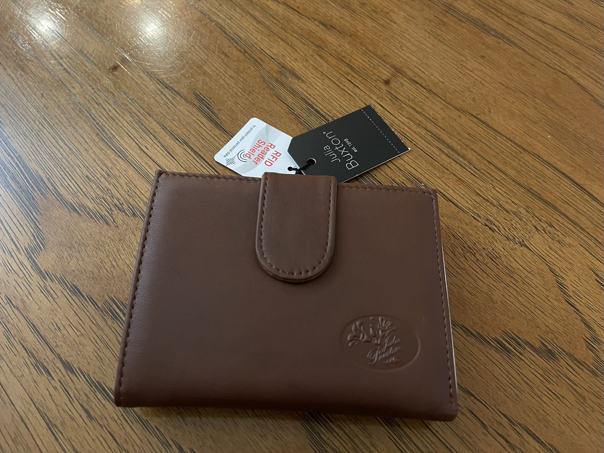 New Julia Buxton Double Cardex Mahogany Genuine Leather Women’s Wallet