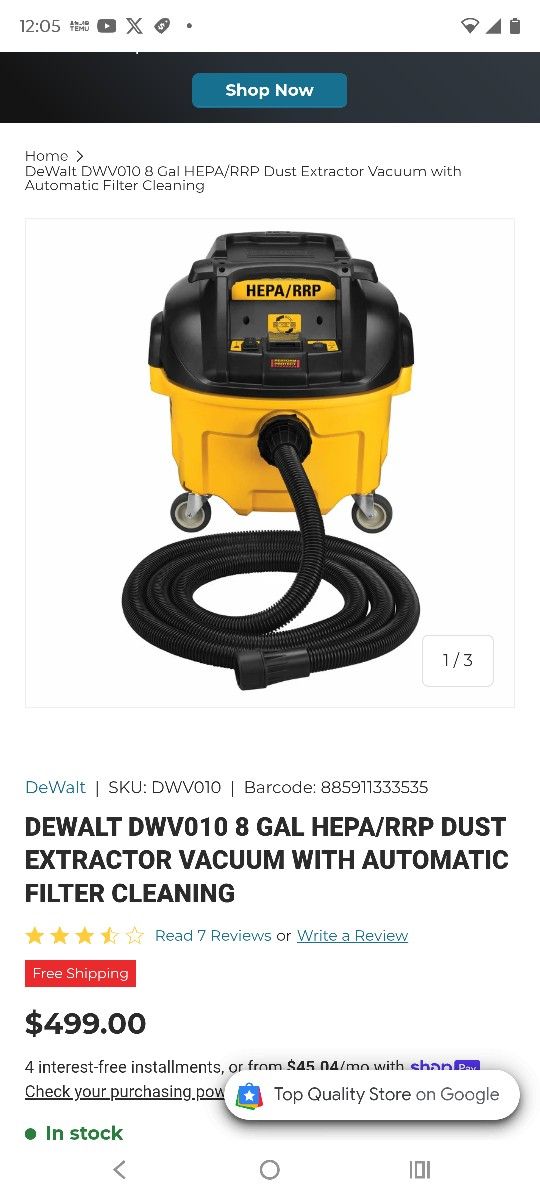 Dewalt Hepa-vac 